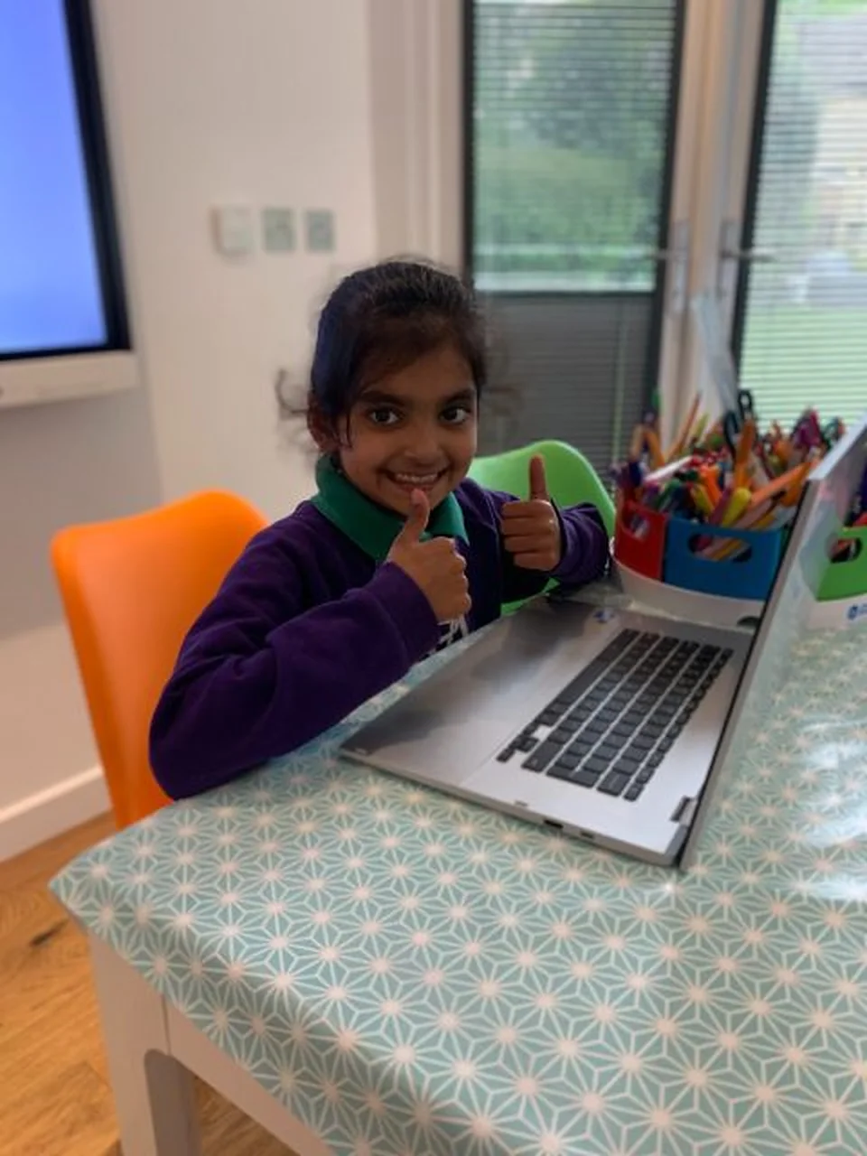 A pupil enjoying a one-to-one lesson in the Mrs P Tutoring classroom